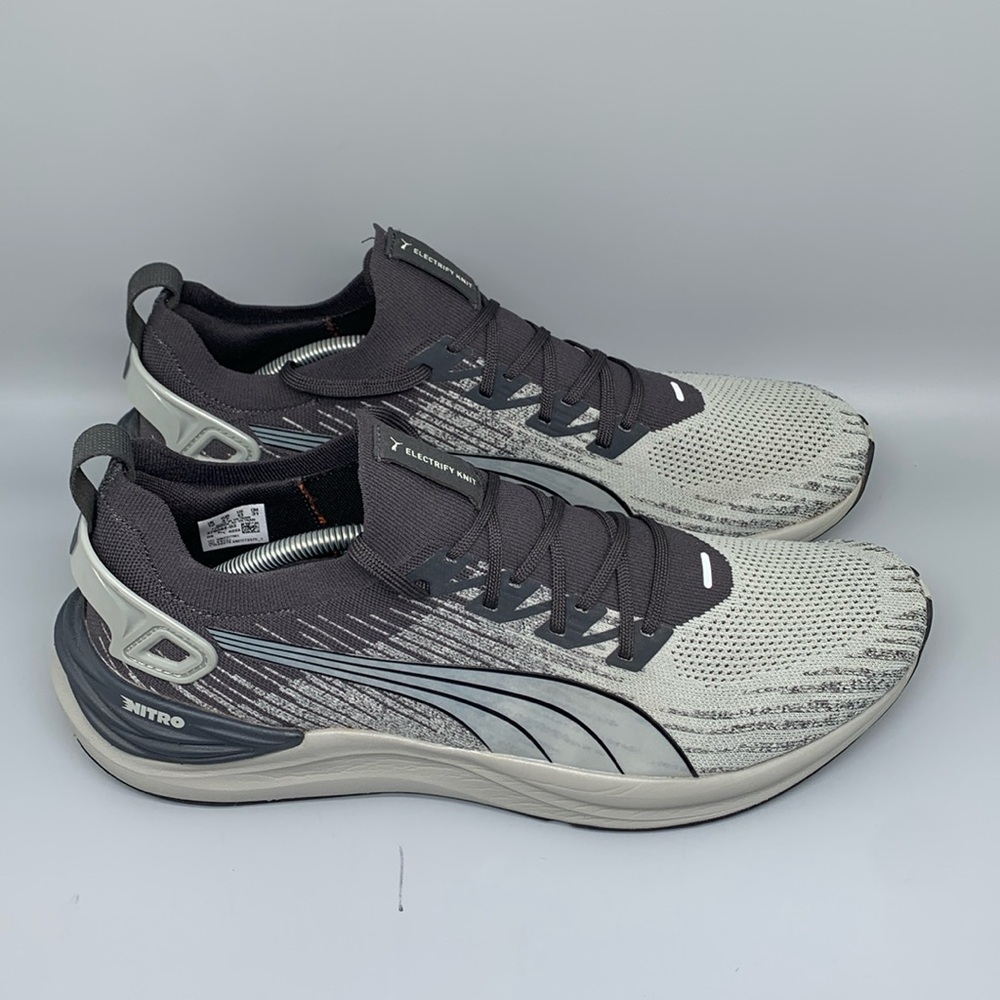 Puma Electrify Nitro 3 Knit Coal Concrete Gray Running Shoes‎ 379084 Men's Sz 13